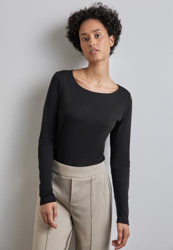 Shirt mit U-Boot-Ausschnitt 36 - Black