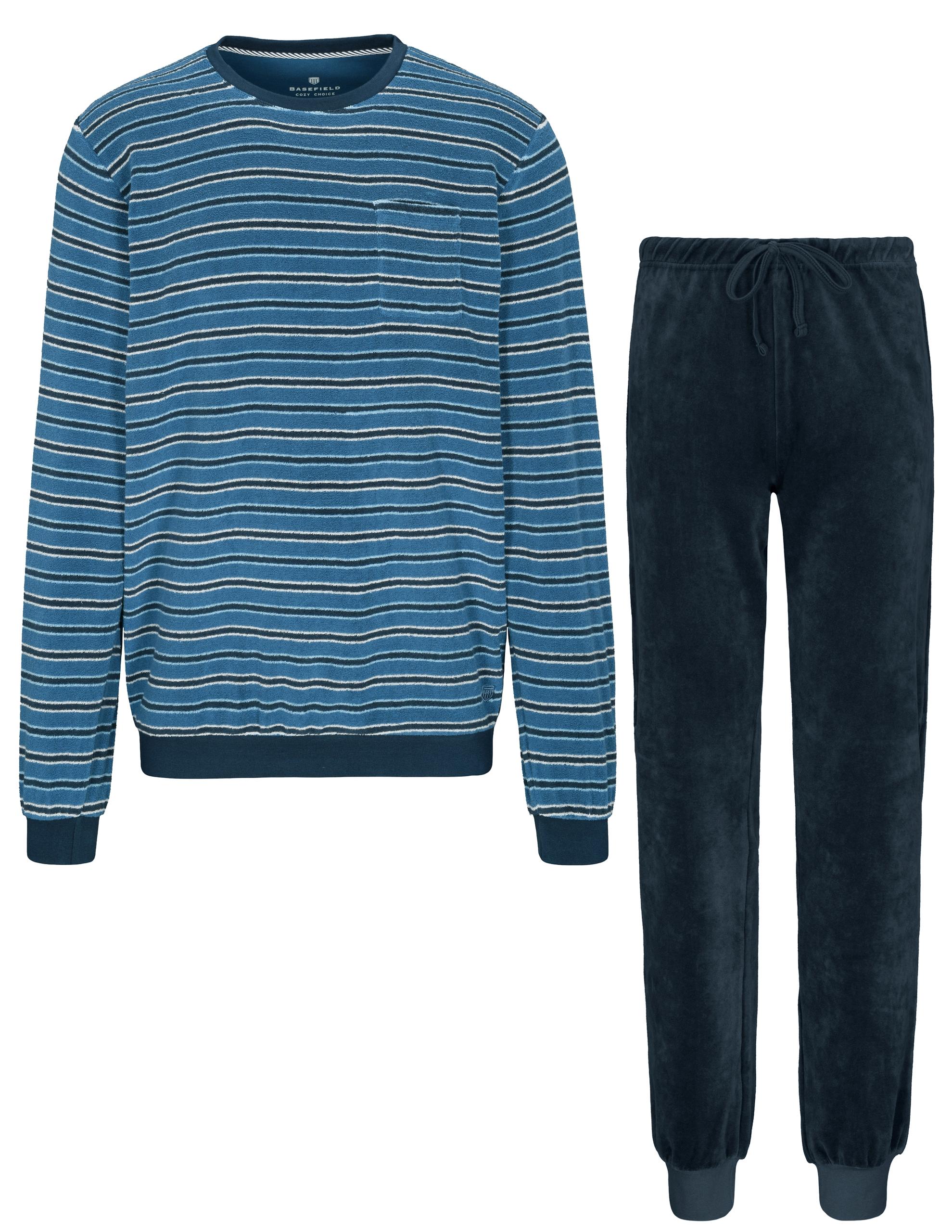 He.-Pyjama Frottee 48 - Steel Stripe