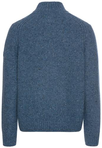 Troyer Pullover aus einem Wollmix XXL Regular Fit - Denim Blue