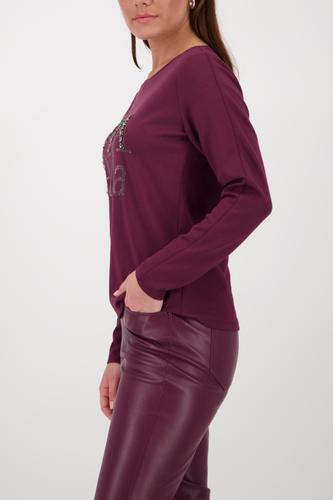 Sweatshirt mit Schmuckschrift 38 - Bordeaux