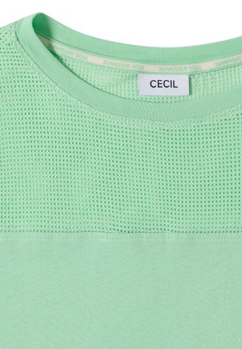 T-Shirt mit Boatneck und Mesh-Einsatz