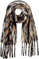Flauschiger Schal mit Tigermuster OS - Whisky Gemustert