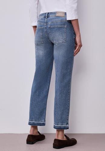 Straight Leg Jeans mit Saumdetail 31/28 - Mid Blue Washed