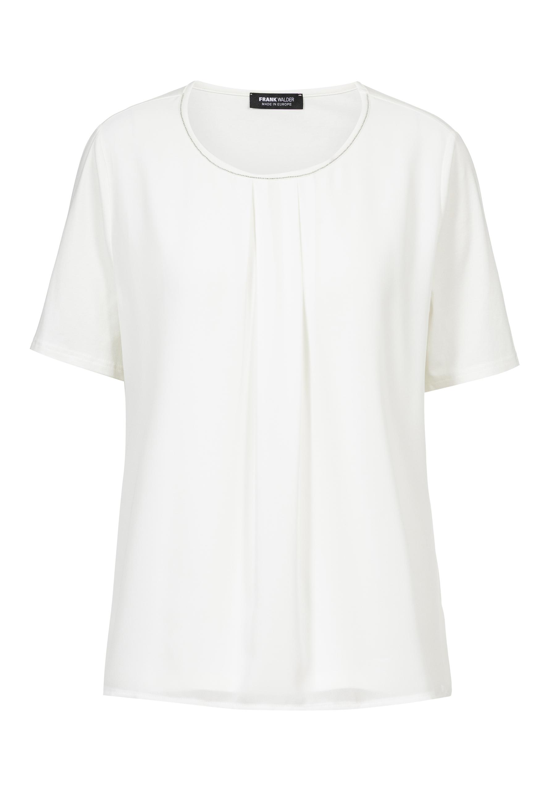 Blusenshirt NOS mit Kellerfalten-Detail 40 - Ecru