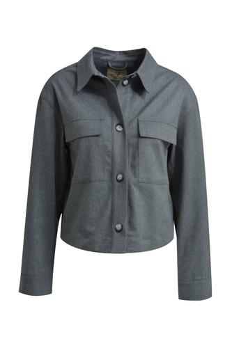 Flanell Cargo Jacket L - Grey Melange