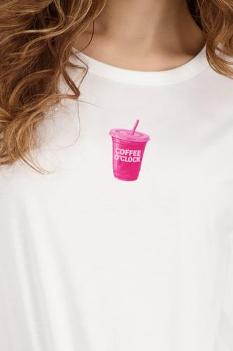 T-Shirt mit Coffee-Print 36 - Off-white