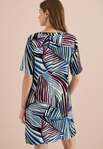 Knielanges Kleid mit grafischem Muster S - Palm Breeze Green