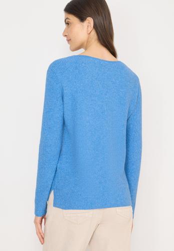 V-Neck Pullover L - Fountain Blue Melange