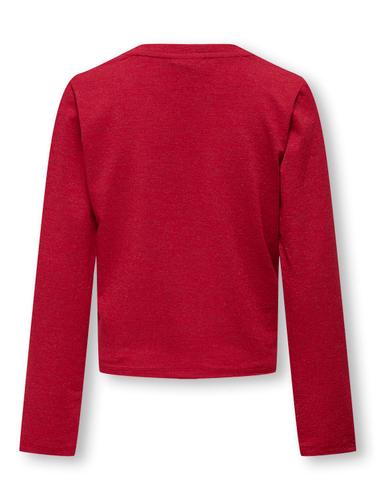 KOGROMA L/S GLITTER KNOT TOP JRS 158/164 Slim Fit - Lychee