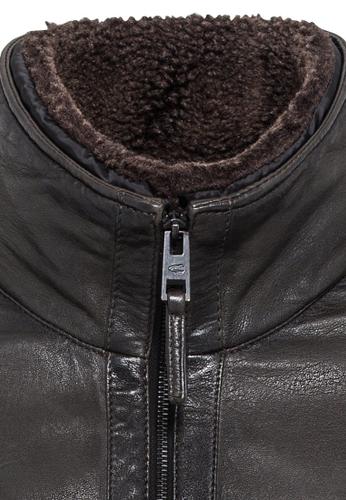 Leder Blouson mit Stehkragen 56 Regular Fit - Dark Choclate