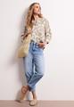 Bluse mit Split Neck aus Leinenmix