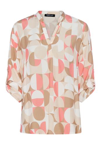 Bluse SALTED TANGERINE mit Ärmelumschlag 46 - Tangerine/affogato/ecru/cream