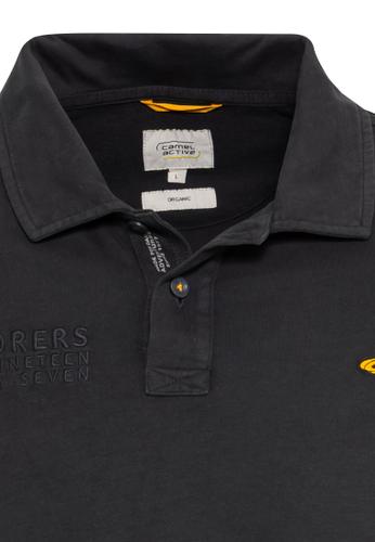 Langarm Poloshirt aus zertifiziertem Organic Cotton 3XL Regular Fit - Asphalt