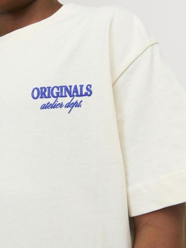 JORSANTORINI BACK TEE SS CREW NECK JNR 152 Weit geschnitten - Buttercream