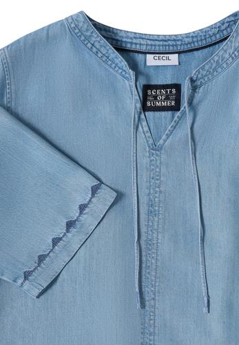 Knielanges Kleid im Denim-Look M - Light Blue Wash