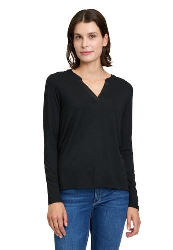 Blusenshirt 44 Figurumspielend - Schwarz