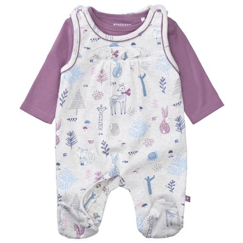 Strampler mit Shirt mit Allover-Print 56 normal - Soft Grey Aop