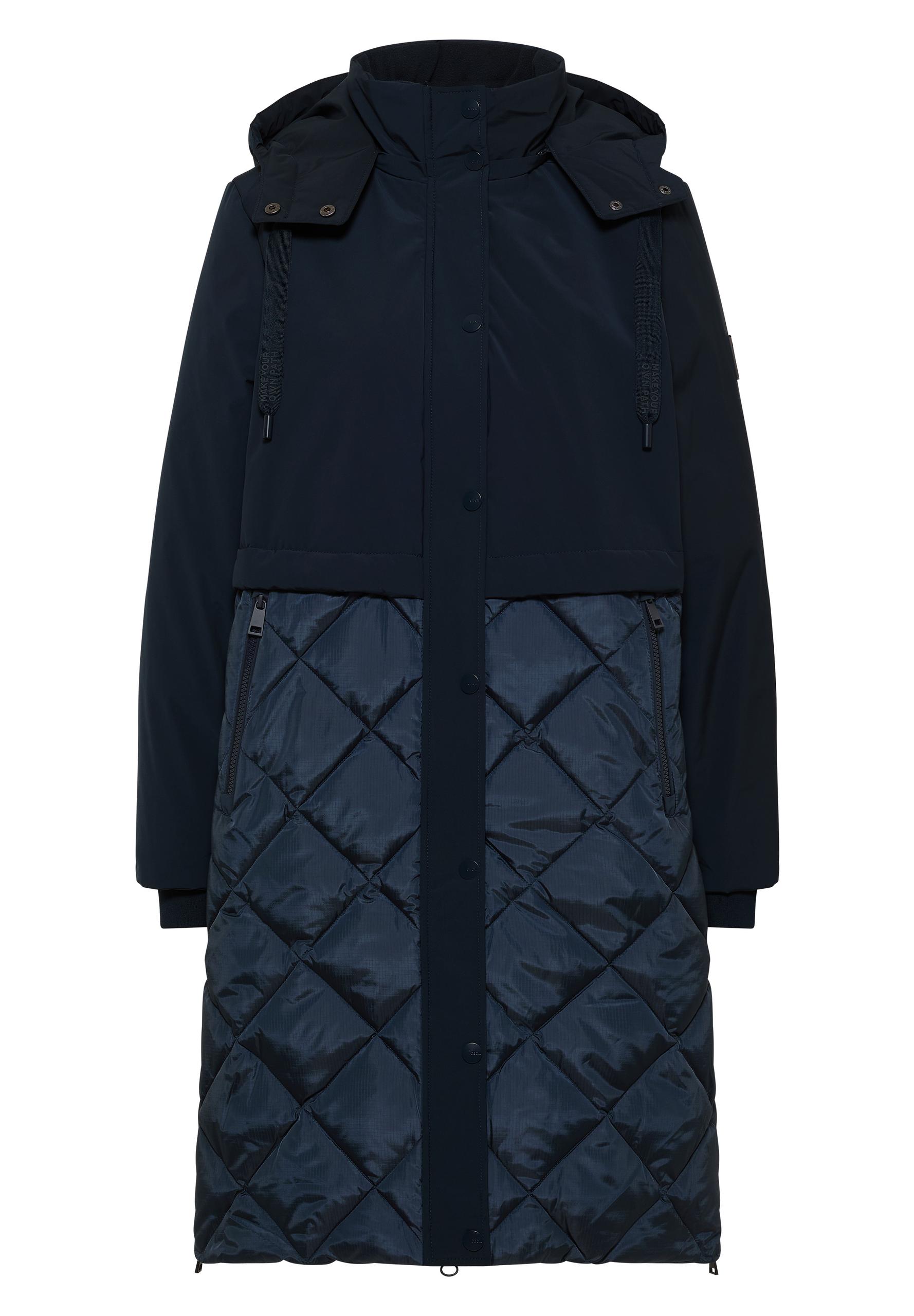 Mantel mit Strukturmix M - Dark Navy Blue