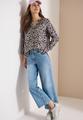Bluse mit Leo-Muster aus Leinenmix S - Rich Burgundy