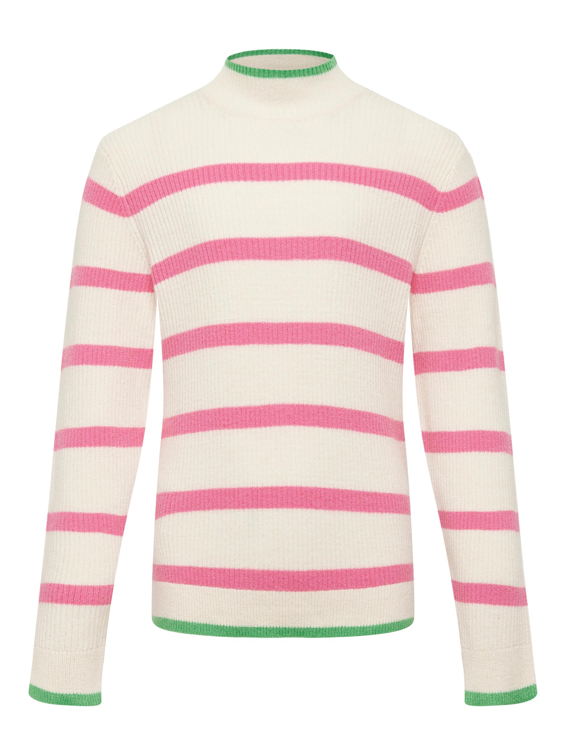 KOGIBI LS STRIPE HIGHNECK CP KNT 146/152 Normal geschnitten - Whitecap Gray
