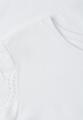 T-Shirt mit Rundhals und Spitzenärmeln 38 - Off White