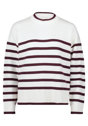 Strickpullover 44 Lässig - Cream/dark Red