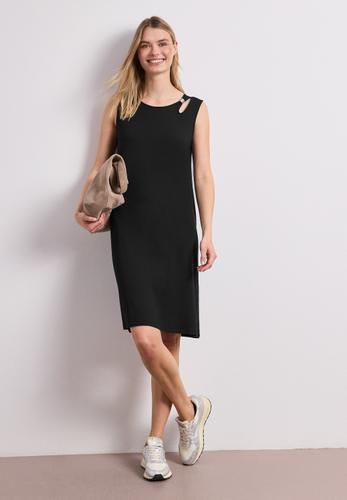 Knielanges Kleid mit Schnallendetail 34 - Black