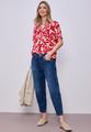 Kurzarm Bluse mit floralem Muster 38 - Salsa Red