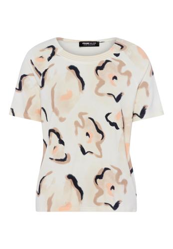 T-Shirt NOS mit Blumenprint-Design 48 - Peach/affogato/ecru/cream/schwarz