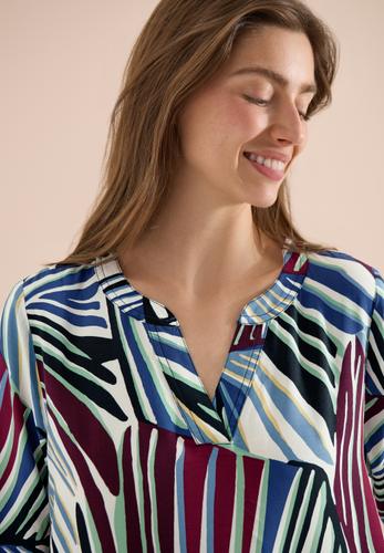 Knielanges Kleid mit grafischem Muster S - Palm Breeze Green