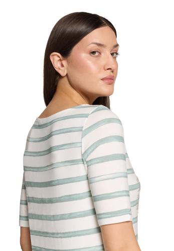 Ringelshirt 40 Leicht tailliert - Cream/Mint