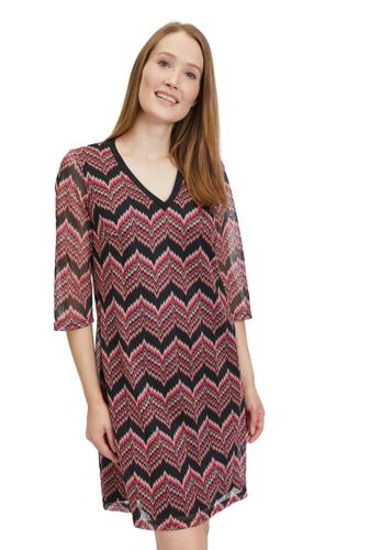 Basic-Kleid 40 A-Linie - Pink/schwarz