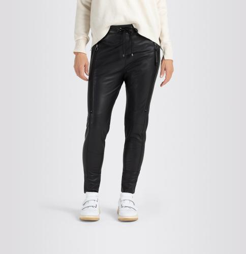 MAC JEANS - FUTURE, Light vegan leather Schwarz 32/OL