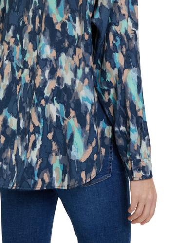 Hemdbluse 38 Figurumspielend - Blau/camel