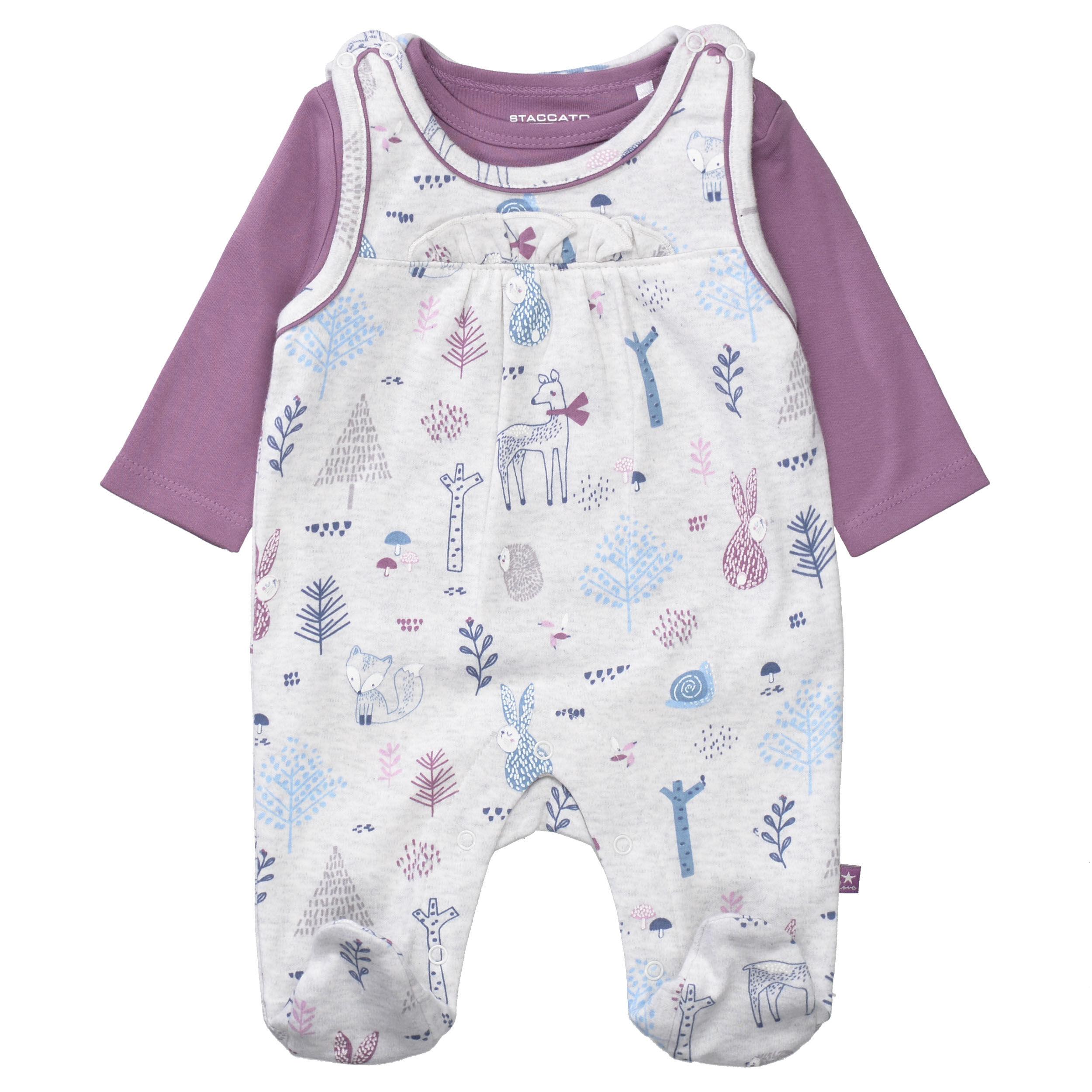 Strampler mit Shirt mit Allover-Print 56 normal - Soft Grey Aop