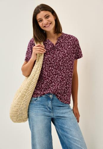 Shirt mit Minimal Print S - Mulberry Red