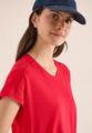 T-Shirt mit V-Neck und Spitzendetail