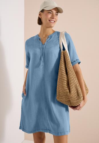Knielanges Kleid im Denim-Look M - Light Blue Wash
