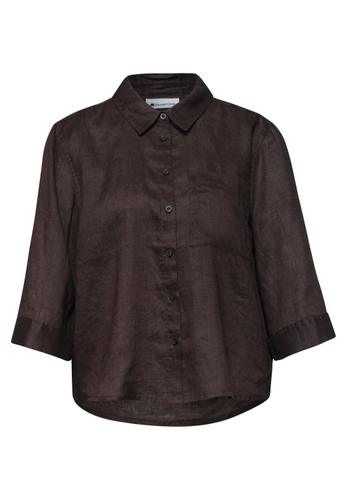 3/4-Arm Hemdbluse aus Leinen