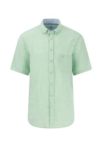 Premium Linen, B.D., 1/2 L Casual Fit - Turf Green