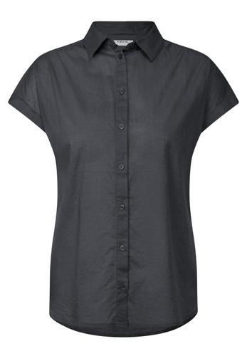 Hemdbluse in Unifarbe S - Volcanic Grey
