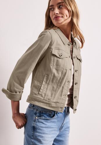 Jacke im Colored-Denim-Look mit Taschen 40 - Beige Washed
