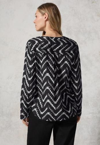 Bedruckte Bluse S - Black