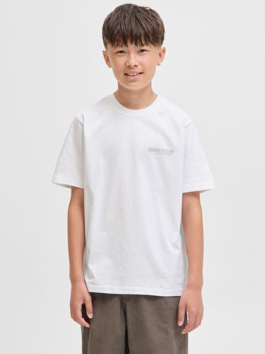 JCOUNION BACK PRINT TEE SS CREW NE JNR 152 Locker geschnitten - Bright White