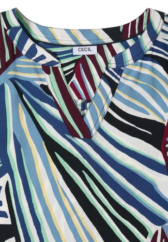 Knielanges Kleid mit grafischem Muster S - Palm Breeze Green