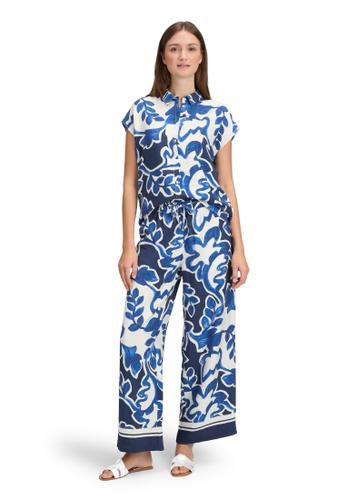 Hemdbluse 38 Lässig - Weiß/Dunkelblau