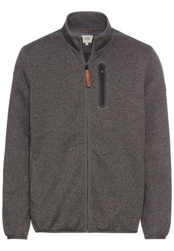 Fleecejacke mit Reißverschluss M Regular Fit - Rock Grey