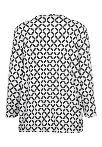 Blusenshirt TIMELESS MODERNITY mit Akzentband 40 - Schwarz/ecru