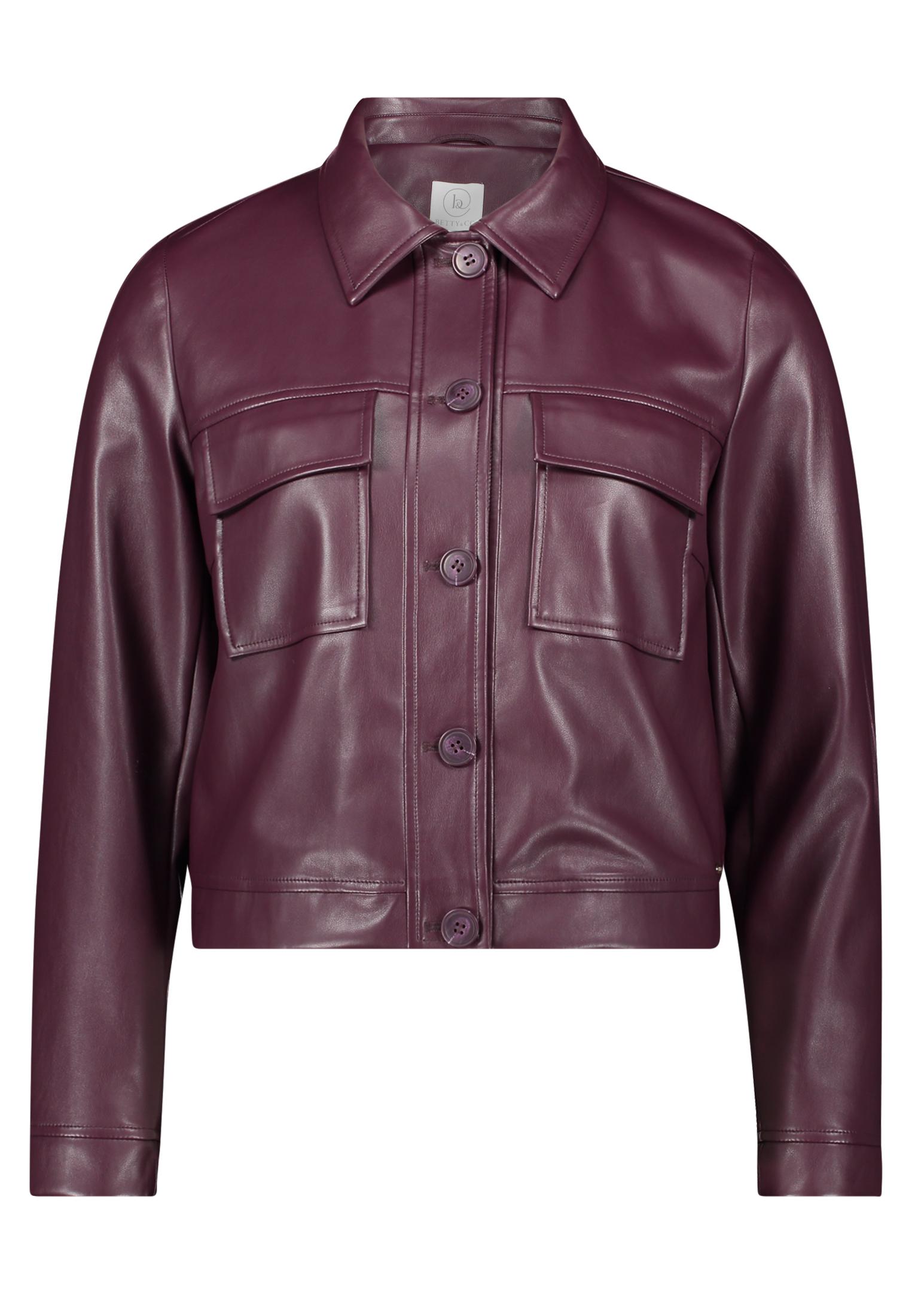 Lederjacke 36 Lässig - Dark Aubergine