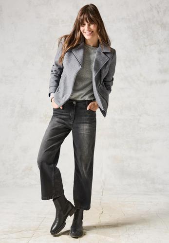 Bikerjacke in Woll-Optik S - Platinum Grey Mel.